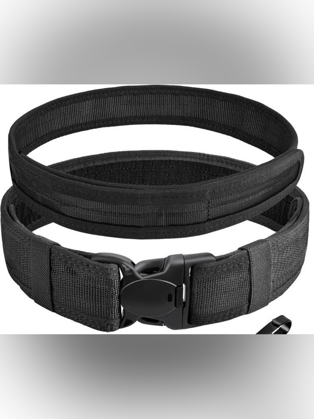 MOZETO 2” Nylon Duty Belt Black Law Enforcement Security Belt Loops Not Incuded